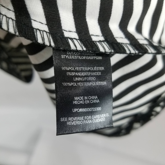 HeartSoul Dress XS Striped Sleeveless Fit n Flare Mini with Lace Overlay - Picture 5 of 6